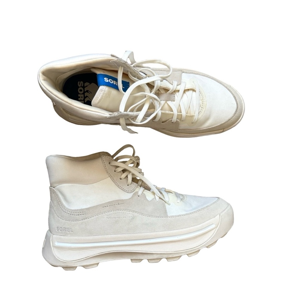 Sorel Ona 503 Knit Stylish Cream High-Top Hiking Casual Sneakers - Picture 12 of 12